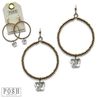 Butterfly drop charm earring, last call
