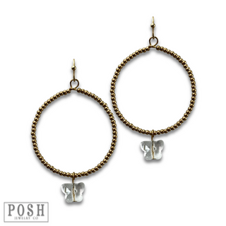 Butterfly drop charm earring, last call