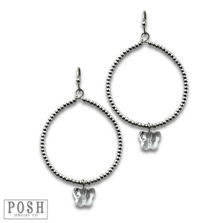 Butterfly drop charm earring, last call