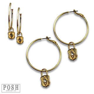 Hoop earring with lock charm, last call