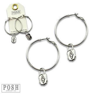 Hoop earring with lock charm, last call