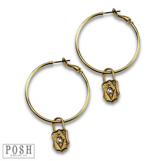 Hoop earring with lock charm, last call