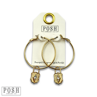 Hoop earring with lock charm, last call