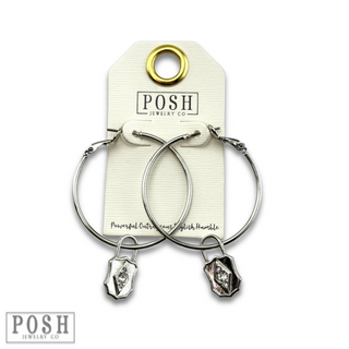 Hoop earring with lock charm, last call