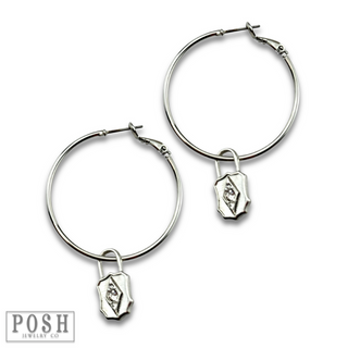 Hoop earring with lock charm, last call