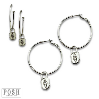 Hoop earring with lock charm, last call