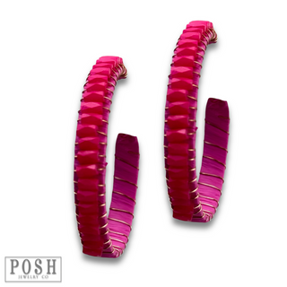 Hoop earring with wrapped crystal beads, last call