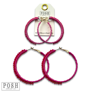 Hoop earring with wrapped crystal beads, last call