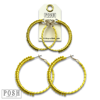 Hoop earring with wrapped crystal beads, last call