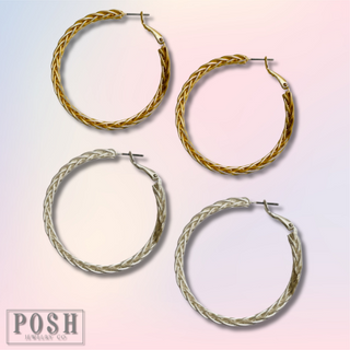 Braided hoop earring - LC