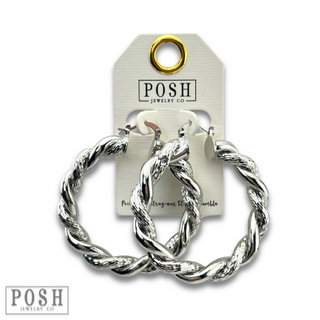 Twisted metal hoop earring - LC