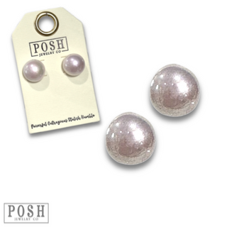 Iridescent pearl bead earring
