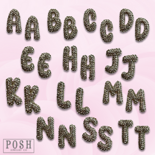 Rhinestone initial post earring