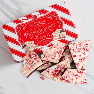 Handmade Layered Original Dark And White Chocolate Peppermint Bark 1lb Holiday Bark Assorted Squares