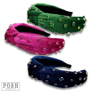 Velvet rhinestone headband - LC