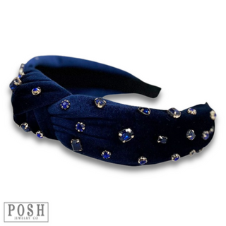 Velvet rhinestone headband - LC