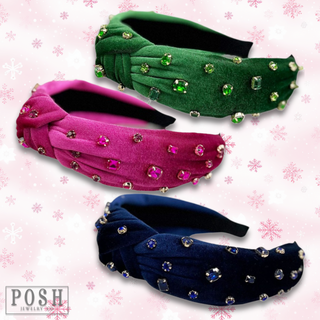 Velvet rhinestone headband - LC