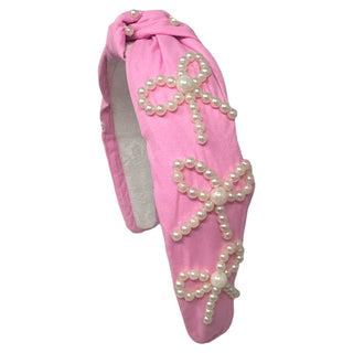 Spring Headband Knot - Light Pink with Pearls