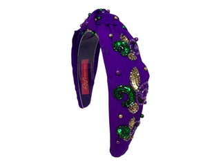 Mardi Gras Sequin Fleur De Lis - Purple