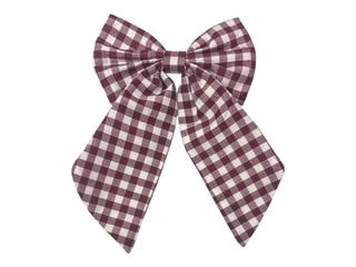 Gingham Bow - Maroon