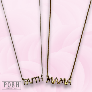 Bubble letter pendant necklace