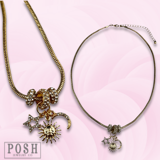 Sunburst charm necklace