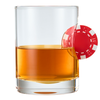 Poker Chip Whiskey Wine Glasses Single Up The Ante Stuck In The Glass Poker Chip Cocktail Glassware