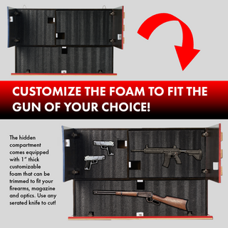 Tactical Rustic Hidden American Flag Gun Storage With Trap Door Wall Storage 35 X 22 5 Firearm Magaz