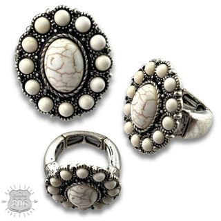 Oval stone stretch ring, last call