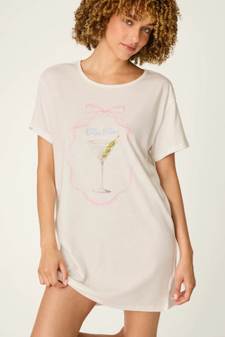 Olive You Martini Print Nightshirt
