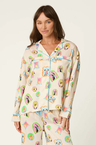Picture Purrfect Pet Portraits Satin Long Sleeve Top