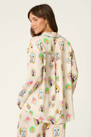 Picture Purrfect Pet Portraits Satin Long Sleeve Top