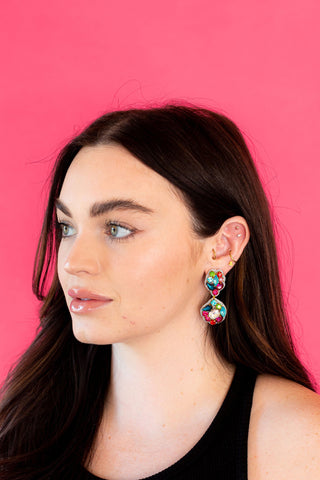 Rainbow Statement Dangle Earrings