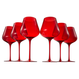 Colored Crystal Wine Glass Set Of 6 Gift For Hosting Her Wife Mom Friend Large 20 Oz Glasses Unique