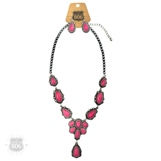 Western stone concho necklace set