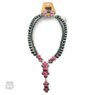 Western style burnished butterfly Y necklace set