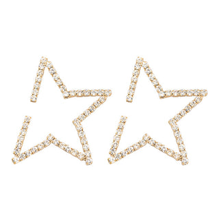Statement Rhinestone Half Star Earrings