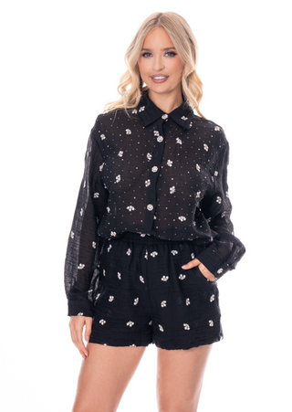 Blossom Sparkle Two-Piece Set - Black