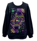 Queen of Sparkles - Black Mardi Gras Queen Card Sweatshirt