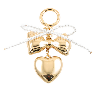 Bag Charm - Pearl Heart Charm