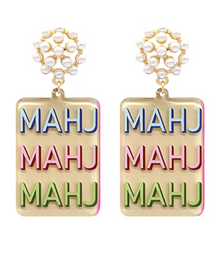 Mahjong Earrings - MAHJ, MAHJ, MAHJ
