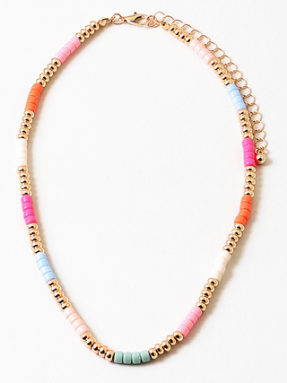 Beaded Mix Bead Necklace - Multi