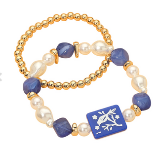 Mahjong Pearl Stackable Bracelet - Bird Bam