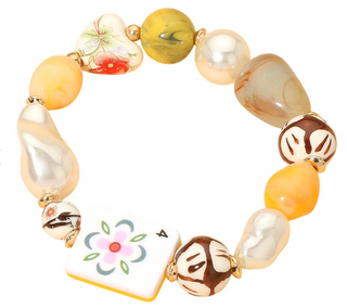 Mahjong Stretch Bracelet - Flowers