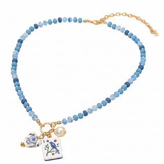 Mahjong Necklace - Bird Bam - Blue