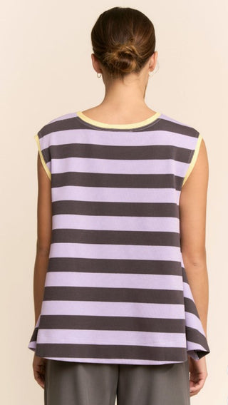 Breezy Striped Tank Top - Purple