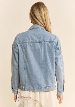 Rainbow Riot Studded Jean Jacket