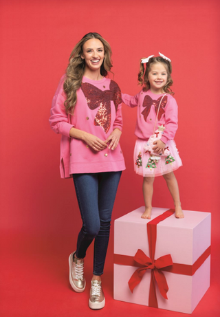 Toddler Red Bow Sweatshirt