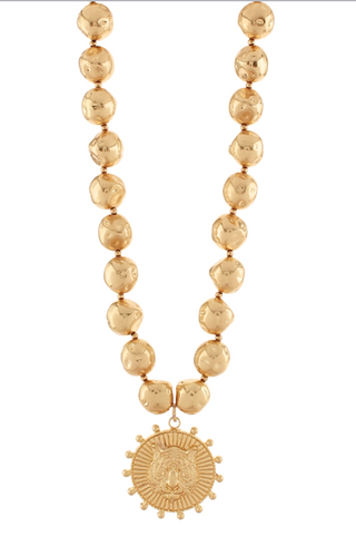 Gold Tiger Pendant Necklace
