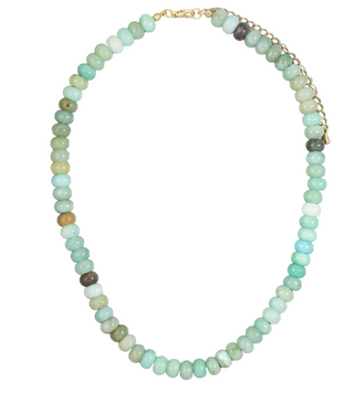Small Bead Solid Necklace - Green/Blue